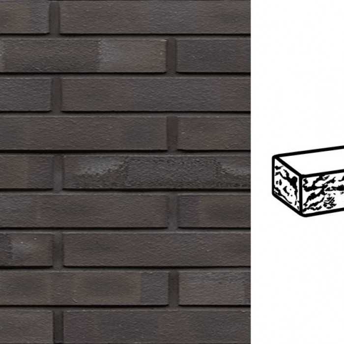 Кирпич клинкерный Muhr 05 KS Eisenschmelz Schwarzbraun Kohle Spezial готик, 290х90х40 мм